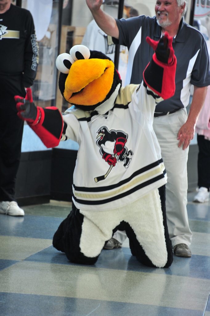 Tux with cup, Wilkes-Barre Scranton Penguins mascot, Tux, p…